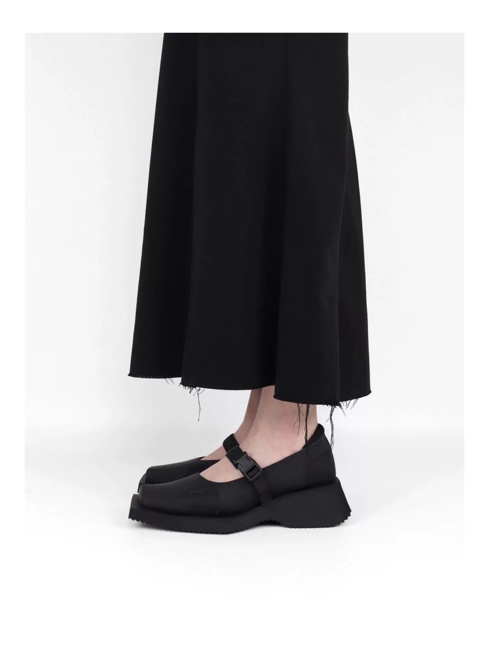 Black Leather Mary Jane Sport Flats - Picture 7 of 11